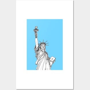Statue of Liberty ( pale blue version ) Posters and Art